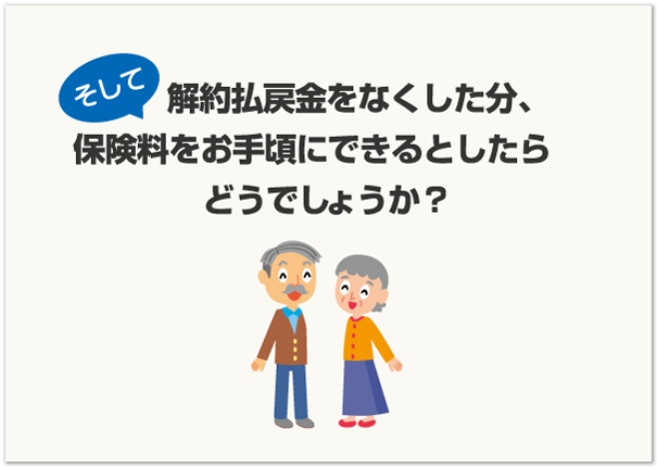そして解約払戻金をなくした分、保険料をお手頃にできるとしたらどうでしょうか?